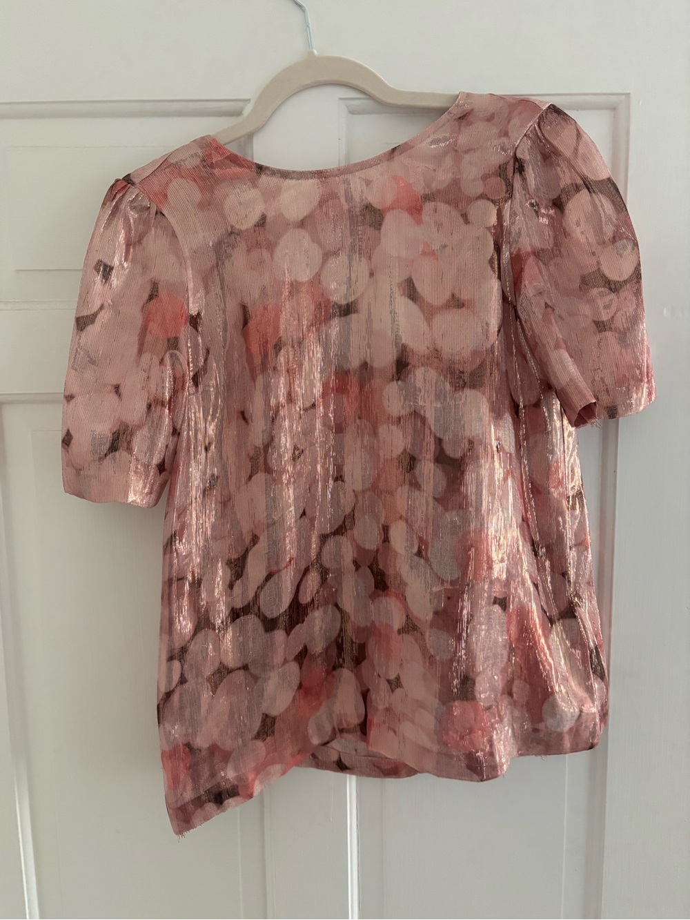 kate spade Pink Shimmery Short Sleeve Blouse